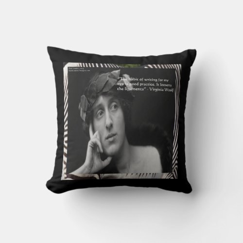 Virginia Woolf  Writing Quote Cotton Throw Pillow