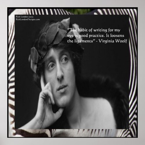 Virginia Woolf  Writing Quote Poster