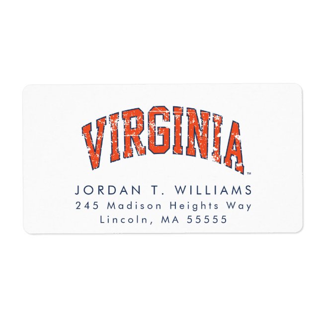 Virginia Wordmark Distressed Label (Front)