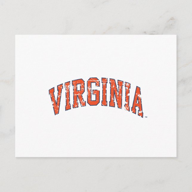 Virginia Wordmark Distressed Postcard (Front)