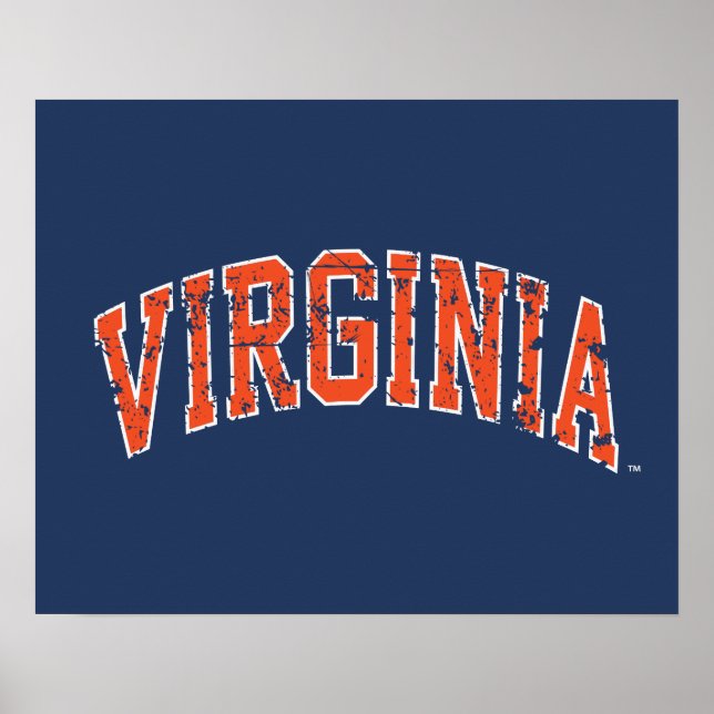 Virginia Wordmark Distressed Poster (Front)
