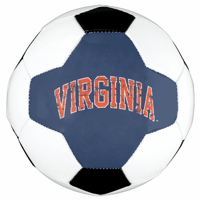 Virginia Wordmark Distressed Soccer Ball (Front)