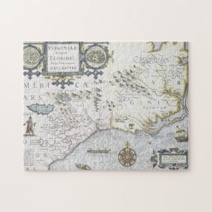 Virginiae Item et Floridae Americae provinciarum 3 Jigsaw Puzzle