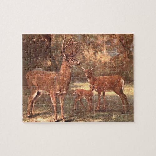 Virginian Deer aka White Tailed Deer by CE Swan Jigsaw Puzzle