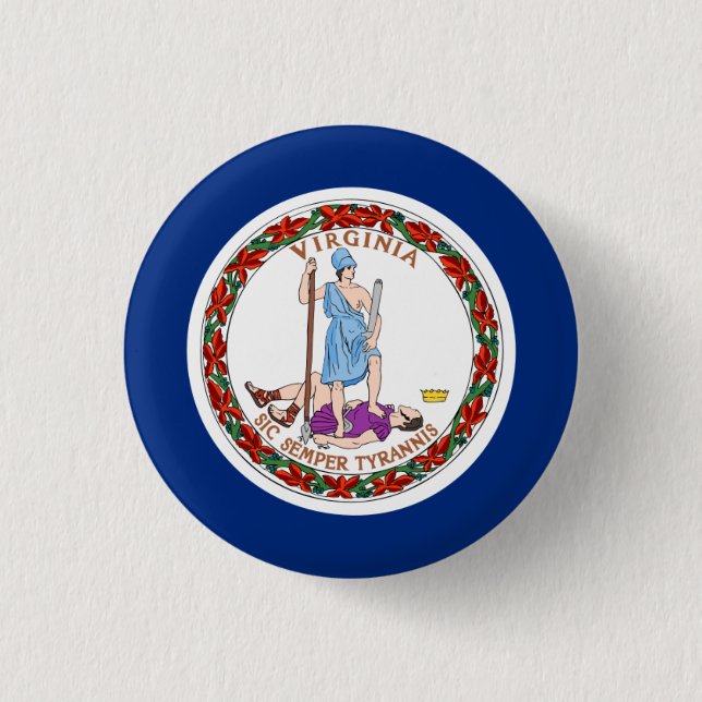 Virginian Flag, Flag of Virginia Button (Front)