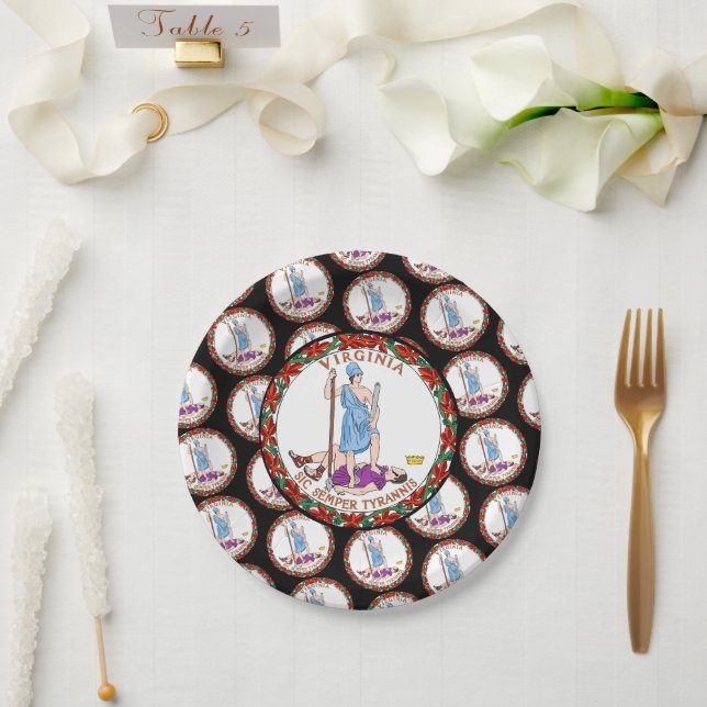 Virginian Seal, Virginia Paper Plates (Wedding)