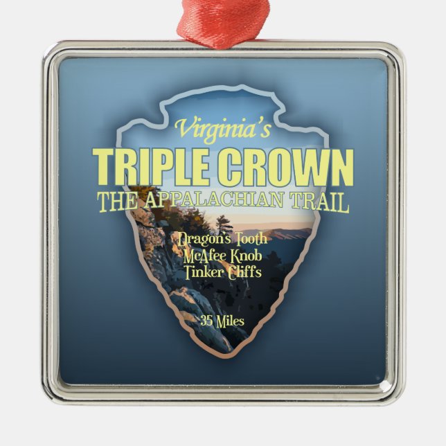 Virginia's Triple Crown (arrowhead) Metal Ornament (Front)