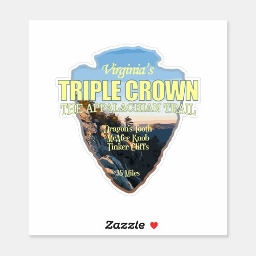 Virginias Triple Crown arrowhead Sticker