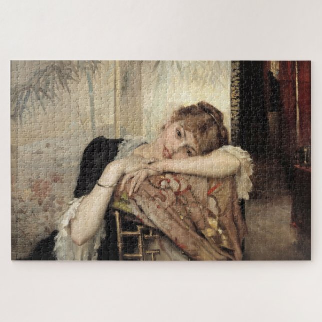 Virginie (The Parisian Woman) (by Albert Edelfelt) Jigsaw Puzzle (Horizontal)
