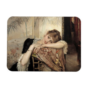 Virginie (The Parisian Woman) (by Albert Edelfelt) Magnet