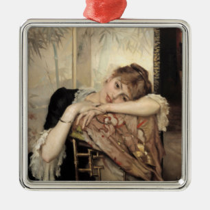 Virginie (The Parisian Woman) (by Albert Edelfelt) Metal Ornament