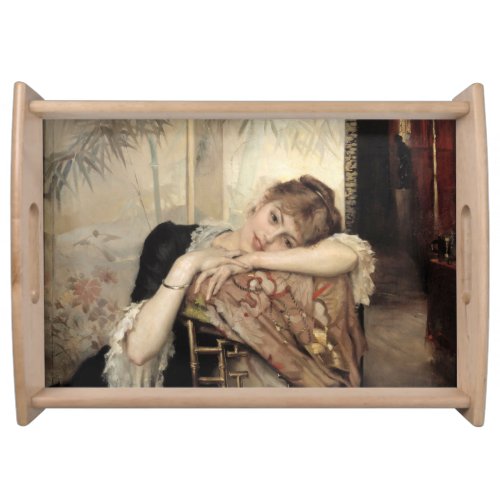 Virginie The Parisian Woman by Albert Edelfelt Serving Tray