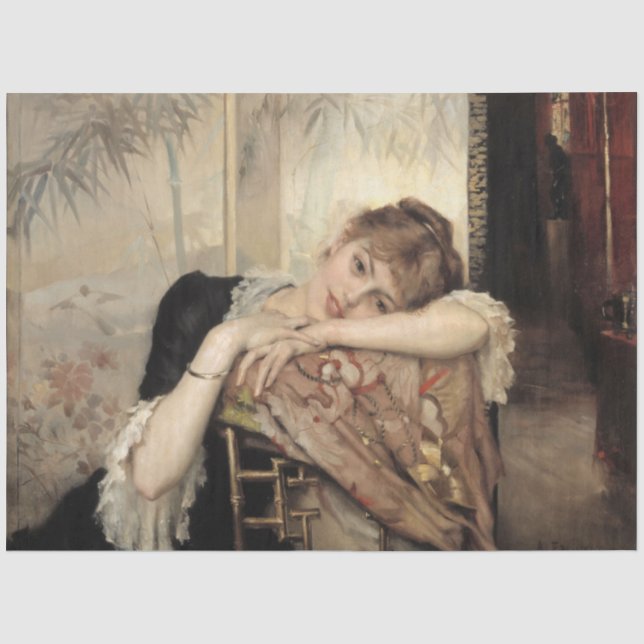 Virginie (The Parisian Woman) (by Albert Edelfelt) Tissue Paper (Front)