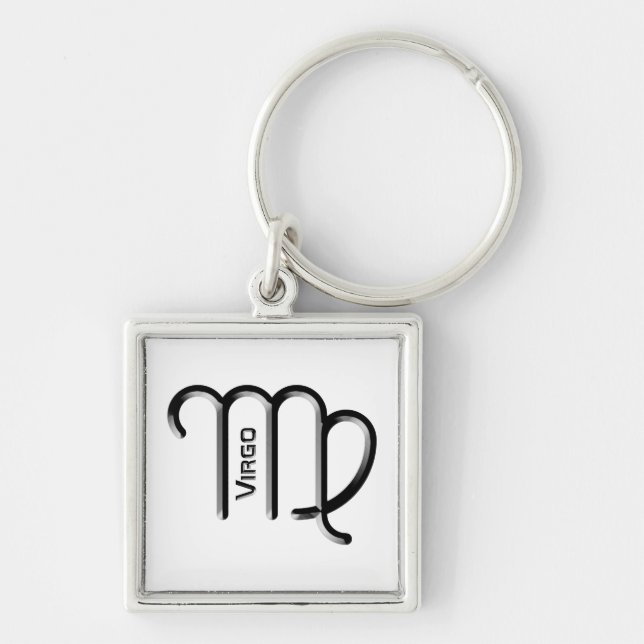 VIRGO, Abstract Design of the Zodiac Sign,  Keychain (Front)