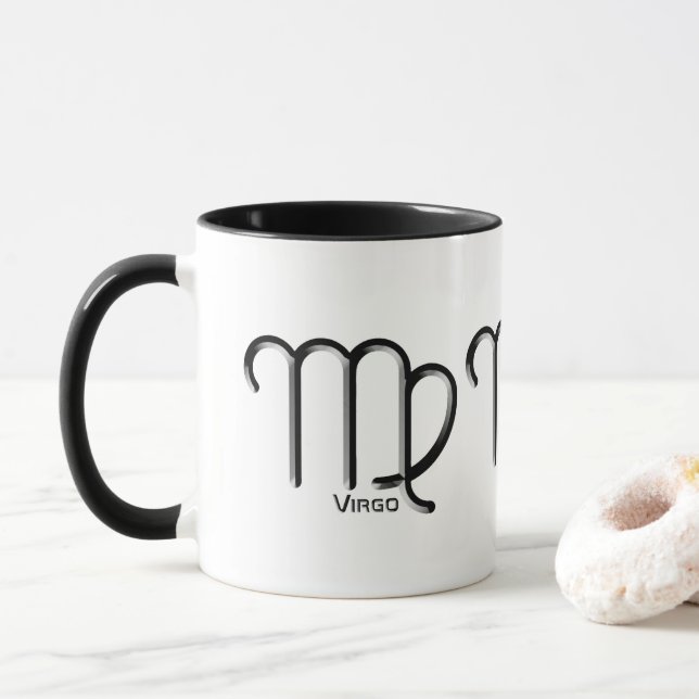 VIRGO, Abstract Design of the Zodiac Sign,  Mug (With Donut)