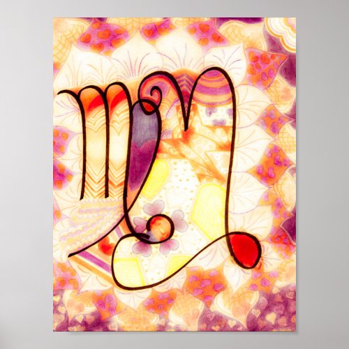 Virgo And Capricorn Beautifully Entwined Zodiacs Poster