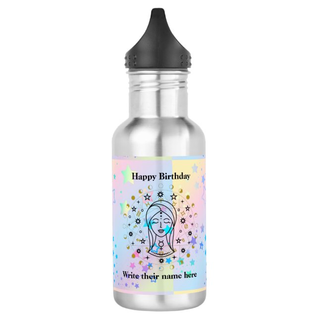Virgo Astrology Birthday August 23-Sept 22 Stainless Steel Water Bottle (Left)