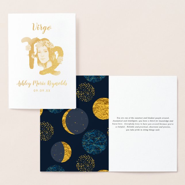 Virgo Astrology | Personalized Zodiac Sign Foil Card (Display)