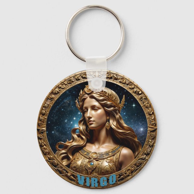 Virgo astrology sign keychain (Front)