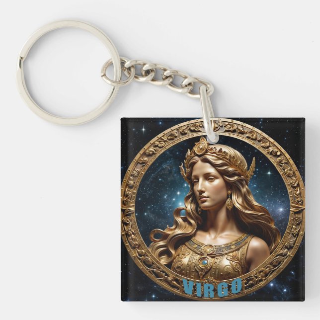 Virgo astrology sign keychain (Front)