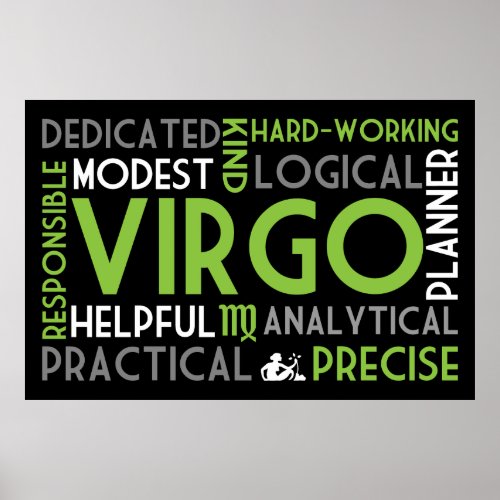 Virgo Astrology Word Collage Print