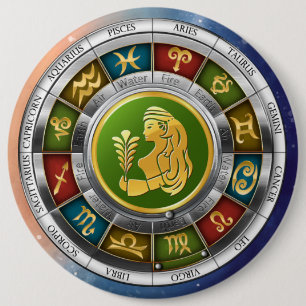Virgo (August 23-September 22). Zodiac Signs. Case Button