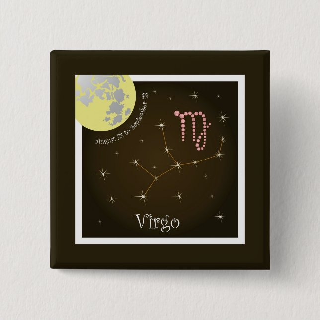 Virgo August 23 to September 23 Pinback Button (Front)
