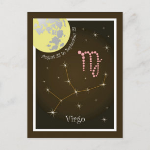 Virgo August 23 to September 23 postcard
