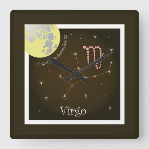 Virgo August 23 to September 23 Uhr Square Wall Clock