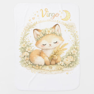 Virgo Baby Blanket – Pastel Woodland Fox Zodiac Nu