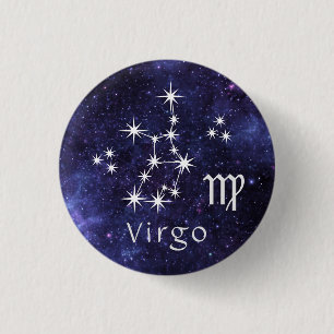 Virgo Badge, Zodiac Horoscope Badge Button