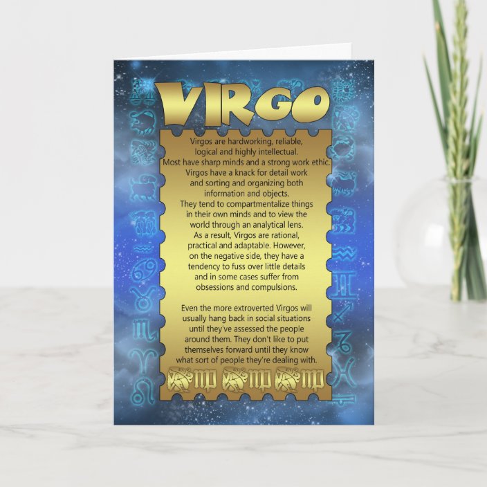 Virgo Birthday Card - Zodiac Birthday Card - Virgo | Zazzle.com