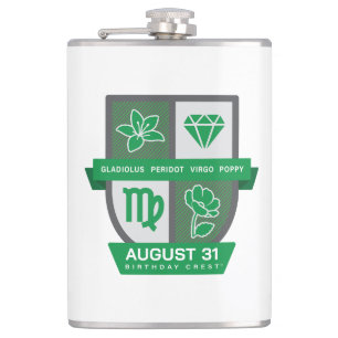 Virgo Birthday Crest™ for August 23-31 Flask