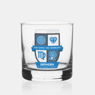 Virgo Birthday Crest™ for September 1-22 Whiskey Glass
