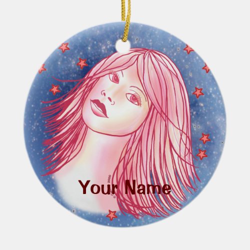 Virgo birthday custom name ceramic ornament