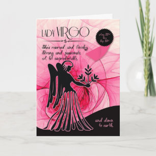 Virgo Birthday for Her Pink August 22 to Sep 23 Card