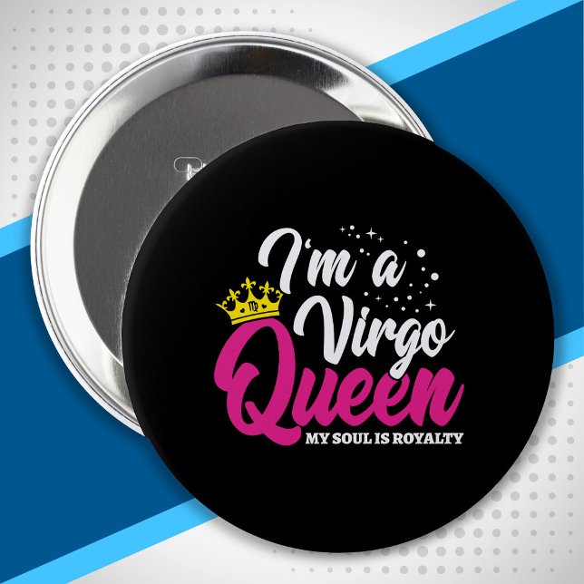 Virgo Birthday Queen Astrology August September Button (Creator Uploaded)