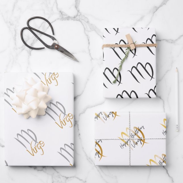 Virgo Birthday Wrapping Paper Sheets (Front)