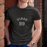 Virgo | Black Birthday T-shirt at Zazzle