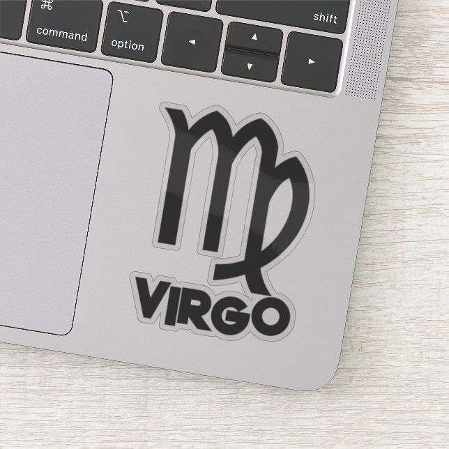Virgo Bold Zodiac Sign Horoscope Custom Text Sticker (Detail)