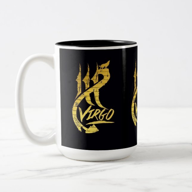VIRGO BROOKLYN  Two-Tone Mug, 15 oz Two-Tone Coffee Mug (Left)
