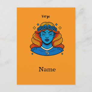 Virgo Celestial Goddess - Aesthetic Zodiac Art Postcard