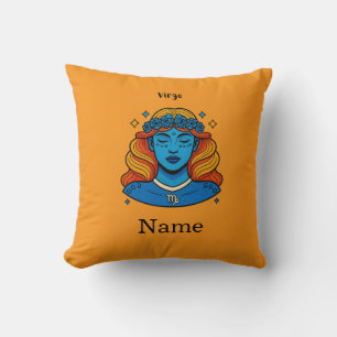 Virgo Celestial Goddess - Aesthetic Zodiac Art Throw Pillow