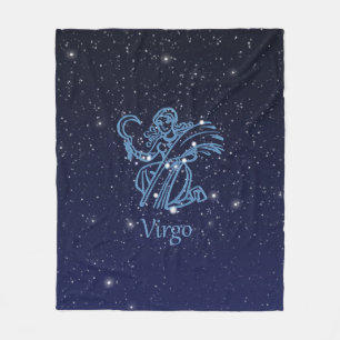 Virgo Constellation and Zodiac Sign with Stars Fleece Blanket