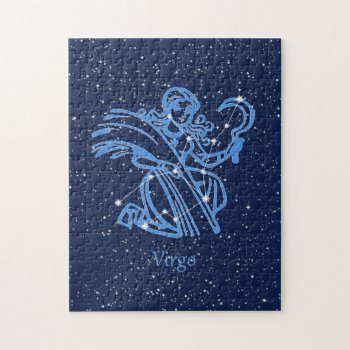 Virgo Constellation And Zodiac Sign With Stars Jigsaw Puzzle by Under_Starry_Skies at Zazzle