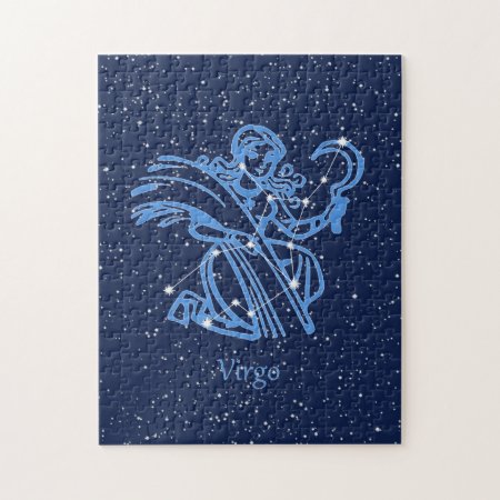 Virgo Constellation And Zodiac Sign With Stars Jigsaw Puzzle