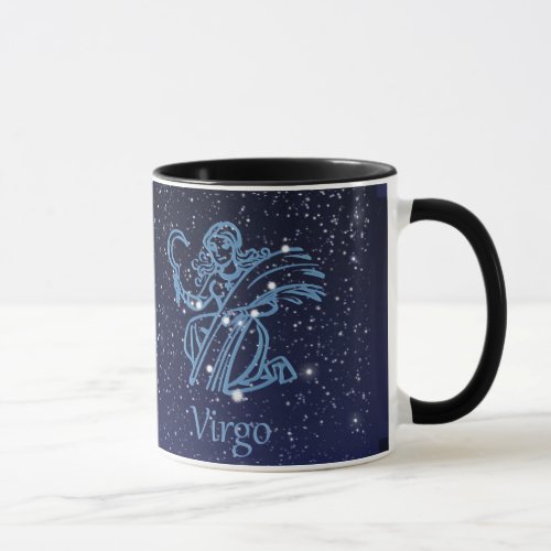 Virgo Constellation and Zodiac Sign with Stars Mug