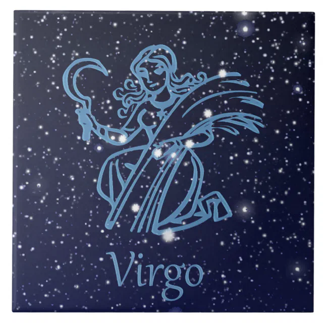 Virgo Constellation and Zodiac Sign with Stars Tile | Zazzle