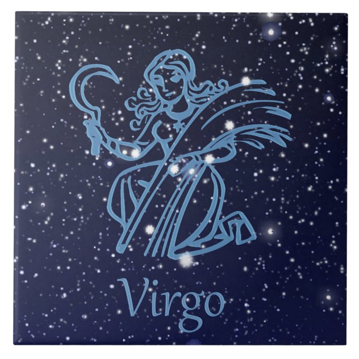 Virgo Constellation And Zodiac Sign With Stars Tile Zazzle Com