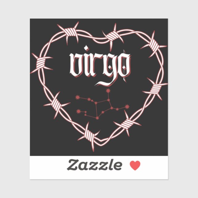 Virgo Constellation Gothic Barbed Wire Design Sticker (Sheet)